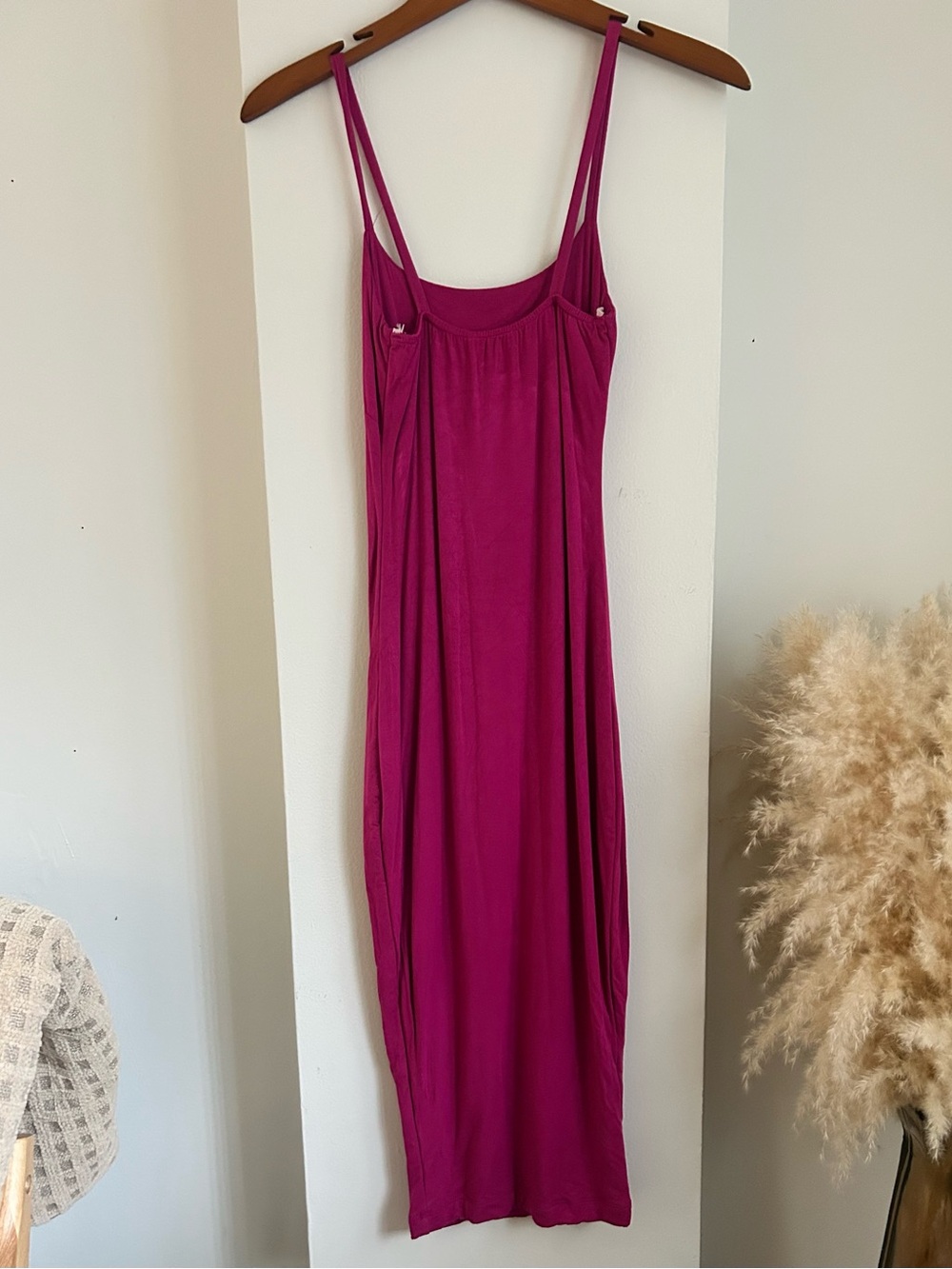 JLUXLABEL Magenta Fitted Midi Slip Dress - Picture 3 of 4